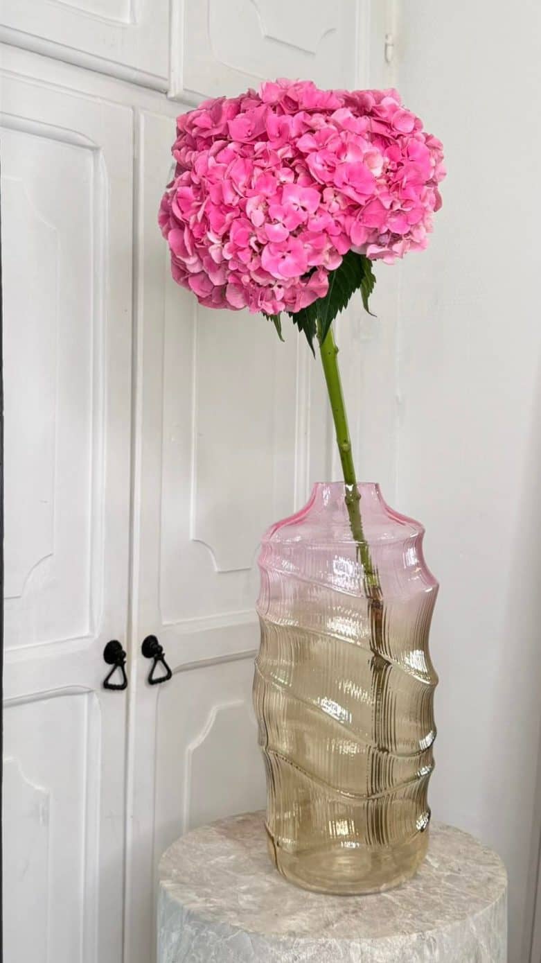 Pink-Yellow glass vase, фото 2